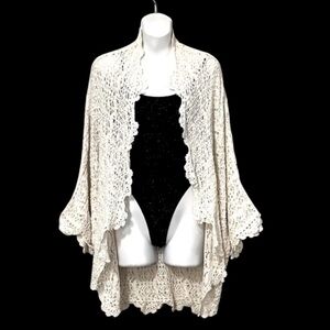 Victoria Secret Crochet Boho Cardigan Sweater Beach Pool Swimsuit Coverup